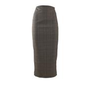 Geruite Lange Rok met Swarovski Kristallen Simona Corsellini , Gray , ...