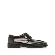 Zwarte Geborsteld Leren Derby Schoenen Marsell , Black , Dames