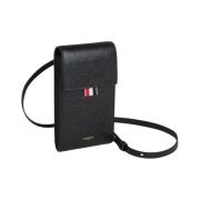 Lederen mobiele tas Thom Browne , Black , Heren