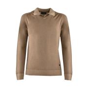 100% Wol V-Hals Heren Polo Liu Jo , Beige , Heren