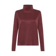 Zijde Touch Lange Mouw Coltrui RRD , Red , Dames