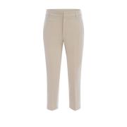 Beige Katoenen Stretch Gabardine Broek Dondup , Beige , Dames