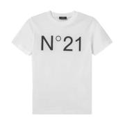 Katoenen T-shirt met korte mouwen N21 , White , Heren