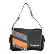 Zwarte schoudertas met rits voor dames Desigual , Black , Dames