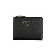 Zwarte leren portemonnee met rits en logo Patrizia Pepe , Black , Dame...