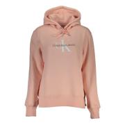 Roze hoodie met print en borduursel Calvin Klein , Pink , Dames