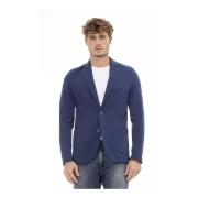 Blauwe Katoenen Blazer met Zakken Distretto12 , Blue , Heren