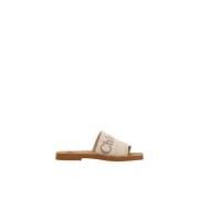 Sandalen met dubbele stoffen band en logo Chloé , Brown , Dames