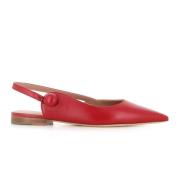 Rode leren ballerina schoenen met slingback Malone Souliers , Red , Da...