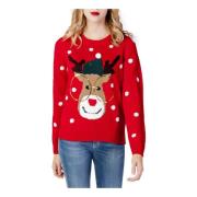 Kerst Rendier Print Trui Vero Moda , Red , Dames