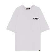 Witte Crew Neck T-shirt met Smile Logo Barrow , White , Heren