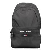 Heren Zwarte Rugzak met Contrastdetails Tommy Hilfiger , Black , Heren