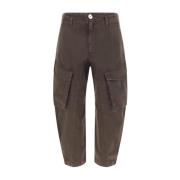 Cargo Denim Broek met Paneelontwerp Pinko , Brown , Dames