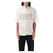 Asymmetrische Poplin Bowling Shirt Logo MM6 Maison Margiela , White , ...