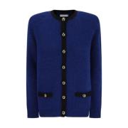 Alpaca Cardigan met Ribboorden Alessandra Rich , Blue , Dames