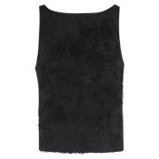 Mesh Boothals Bloemen Top Rotate Birger Christensen , Black , Dames