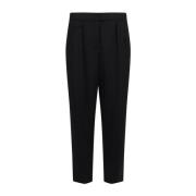 Wollen Ritsbroek met Haaksluiting Giorgio Armani , Black , Dames