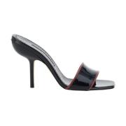 Sandalen met Vierkante Neus en Stiletto Hak Manolo Blahnik , Black , D...