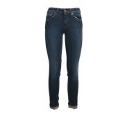 Skinny Fit Katoenen Jeans Enkel Lengte Dondup , Blue , Dames