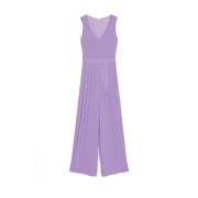 Viscose jumpsuit met riem en geplooide palazzo broek Pennyblack , Purp...