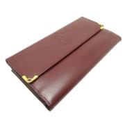 Pre-owned Leather wallets Cartier Vintage , Red , Dames