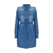 Denim chemisier jurk met katoen Kocca , Blue , Dames