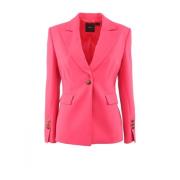 Stretch Crêpe Monochrome Blazer Pinko , Pink , Dames