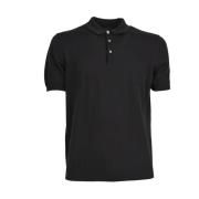 Katoenen poloshirt met korte mouwen Drumohr , Black , Heren