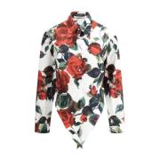 Bloemenprint Asymmetrische Shirt met Klassieke Kraag Dolce & Gabbana ,...