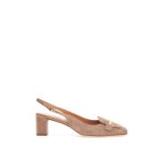 Elegante Leren Pumps met Metalen Staaf Tod's , Beige , Dames