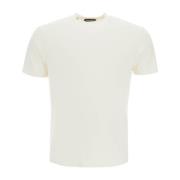 Zachte Katoen Lyocell Crewneck T-shirt Tom Ford , White , Heren