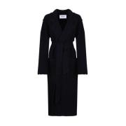 Navy Blue Knit Coat Max Mara , Blue , Dames