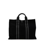 Pre-owned Canvas handbags Hermès Vintage , Black , Dames