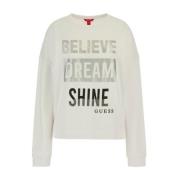 Logo Cotton Sweatshirt Guess , White , Heren