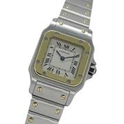 Pre-owned Yellow Gold watches Cartier Vintage , Beige , Dames