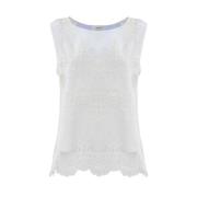 Elegante Kant Blouse Kocca , White , Dames