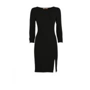 Korte Polyester Jurk met Split Pennyblack , Black , Dames