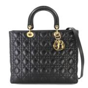 Pre-owned Leather handbags Dior Vintage , Black , Dames