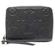 Pre-owned Leather wallets Louis Vuitton Vintage , Black , Dames