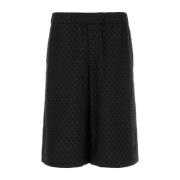 Zwarte Viscose Bermuda Shorts Alexander McQueen , Black , Heren