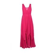 Elegante Polyester Jurk met Ruches Pennyblack , Pink , Dames