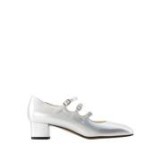 Zilveren Leren Pumps - Kina Stijl Carel , Gray , Dames