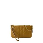 Gewatteerde Leren Crossbody Tas Coach , Brown , Dames