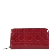 Pre-owned Leather wallets Dior Vintage , Red , Dames