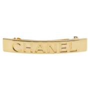 Pre-owned Metal hair-accessories Chanel Vintage , Yellow , Dames