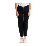 Katoenen Chino Broek Dondup , Black , Dames