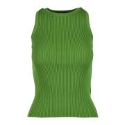 Gebreide tanktop in viscosemix Max Mara Weekend , Green , Dames