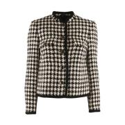 Katoenen blazer met pied de poule patroon Pennyblack , Black , Dames