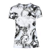 Katoenen T-shirt met stijlvol ontwerp Versace Jeans Couture , Multicol...