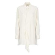 Witte Blouse met Kraag en Draperie Y-3 , White , Dames